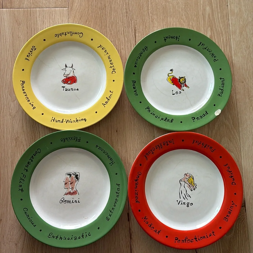 Pottery barn zodiac plates